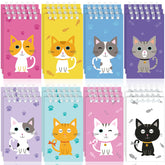 Nezyo 24 Pcs Cat Animal Mini Notepad Cute Cat Spiral Pocket Notebook Pet Cat Memo Spiral Tiny Notebooks for Cat Party Favors Kids Birthday Party Classroom School Goodie Bags Stuffers(Cartoon Style)